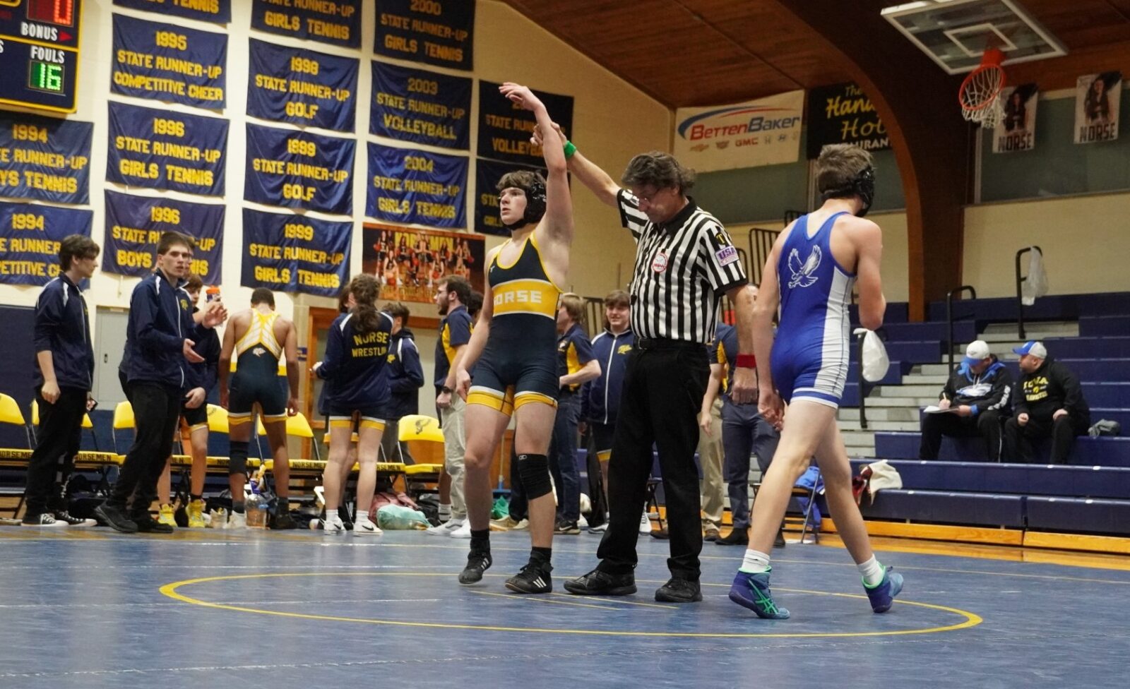 Happy dance North Muskegon hosts first high school wrestling meet